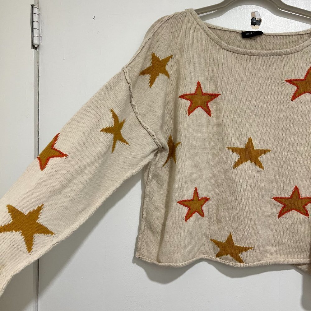 Vici 'Blank Paige' Sz M Star Sweater - Cropped  ⭐🌈 - Picture 3 of 9